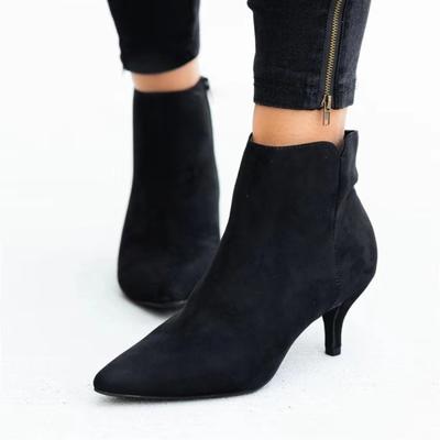 Autumn New Thick Heeled Toe Cowboy Boots Woman Slip On Western Ankle Boots Women'S Leisure Rome Solid Large Size Botas Feminino