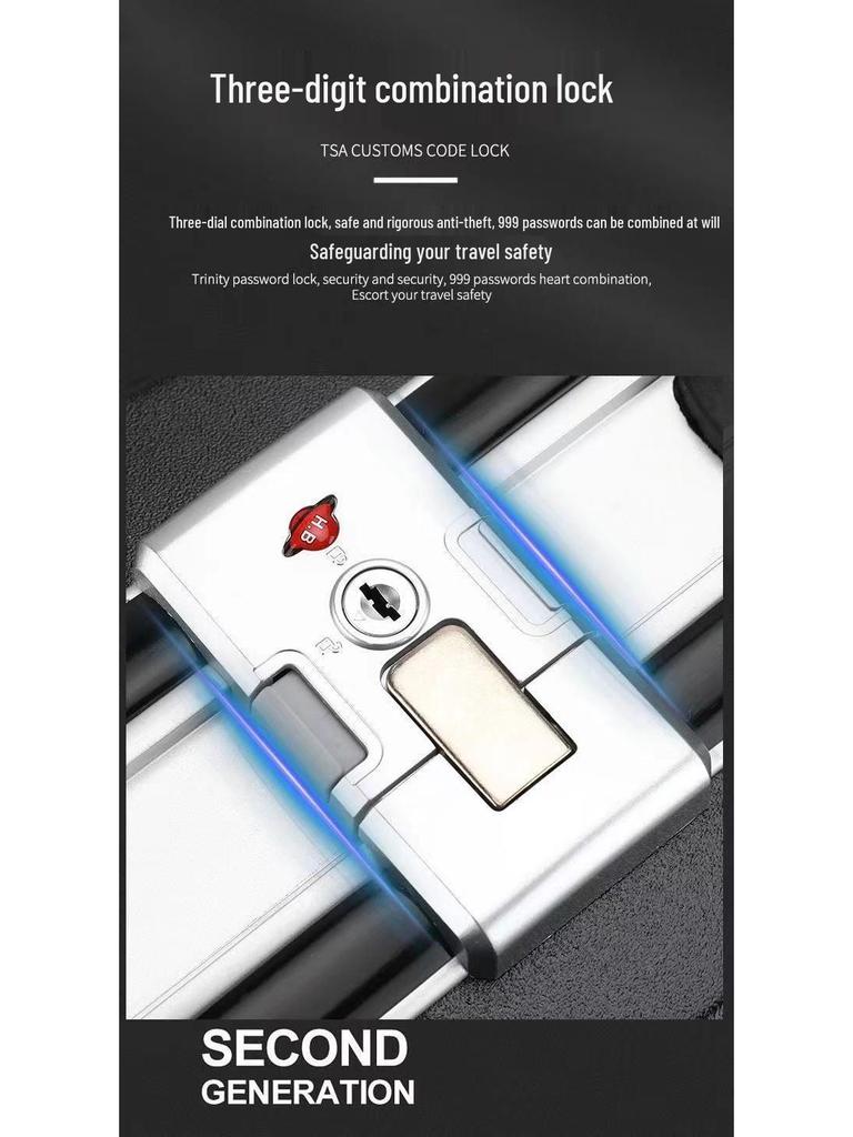2025 Durable Large-Capacity Leather Travel Suitcase with Silent Wheels, Password Lock, USB Charging, UniSex
