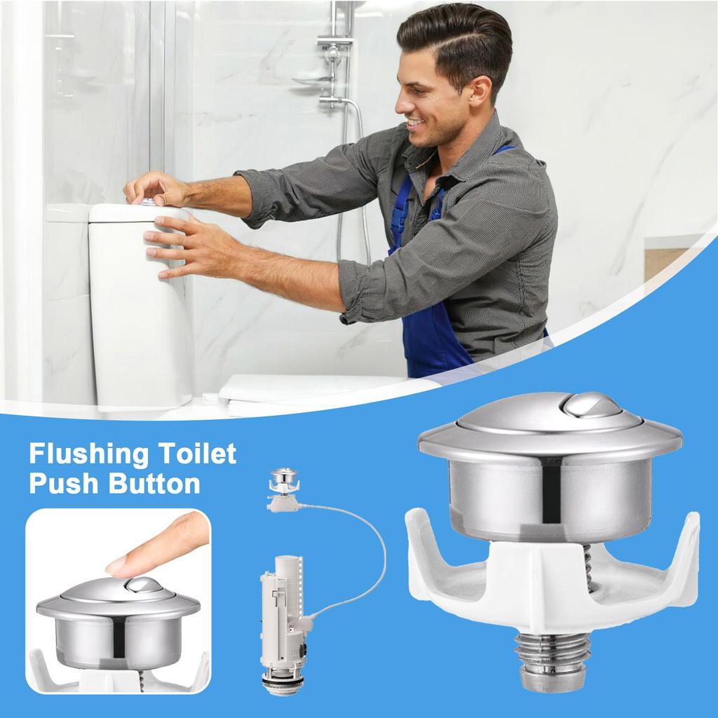 Toilet Push Button High-Performance Flusher Toilet Button Two Flush Options Tank Parts Easy Maintenance Plumbing Repair for