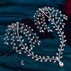 Crystal Rhinestone Frontlet Fairy Bridal Wedding Hair Ornament Forehead Headband with Combs  Girls