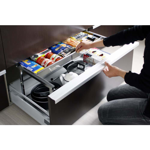 Kawaguchi Kouki Under-Sink Expandable Drawer Rack with Stainless Steel Shelf, Made in Tsubame-Sanjo (Small Size), Made in Japan, 21025