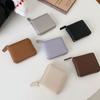 Solid Color PU Zipper Wallet Korean Style Card Holder Portable Solid Color Coin Purse  Outdoor