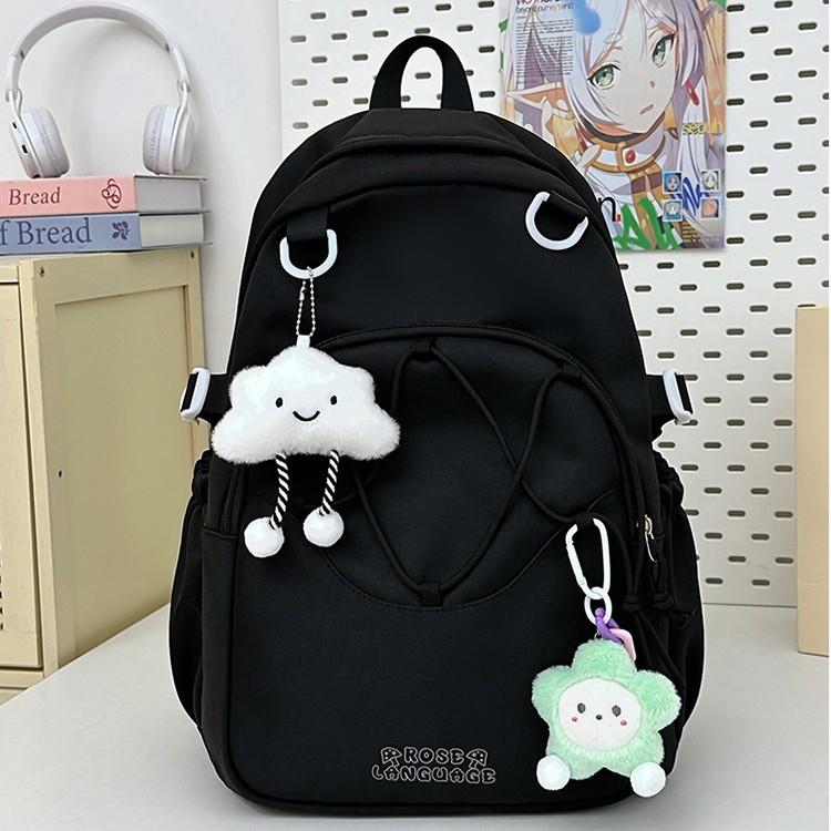 Korean Cute Schoolbag Female High capacity Junior and Senior High School Students' Schoolbags Leisure Joker Backpack Light Travel Backpack.