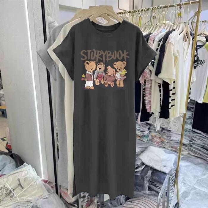 A Loose, Large-sized Korean-style Dress for Women with Double Pockets and Flying Sleeves