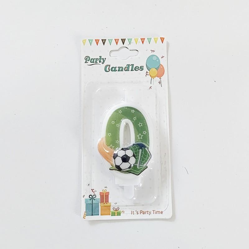 Green Soccer Football Number Candles 0-9 Diy Birthday Cake Toppers Celebration Party Cake Decorations For Kids Soccer Fans