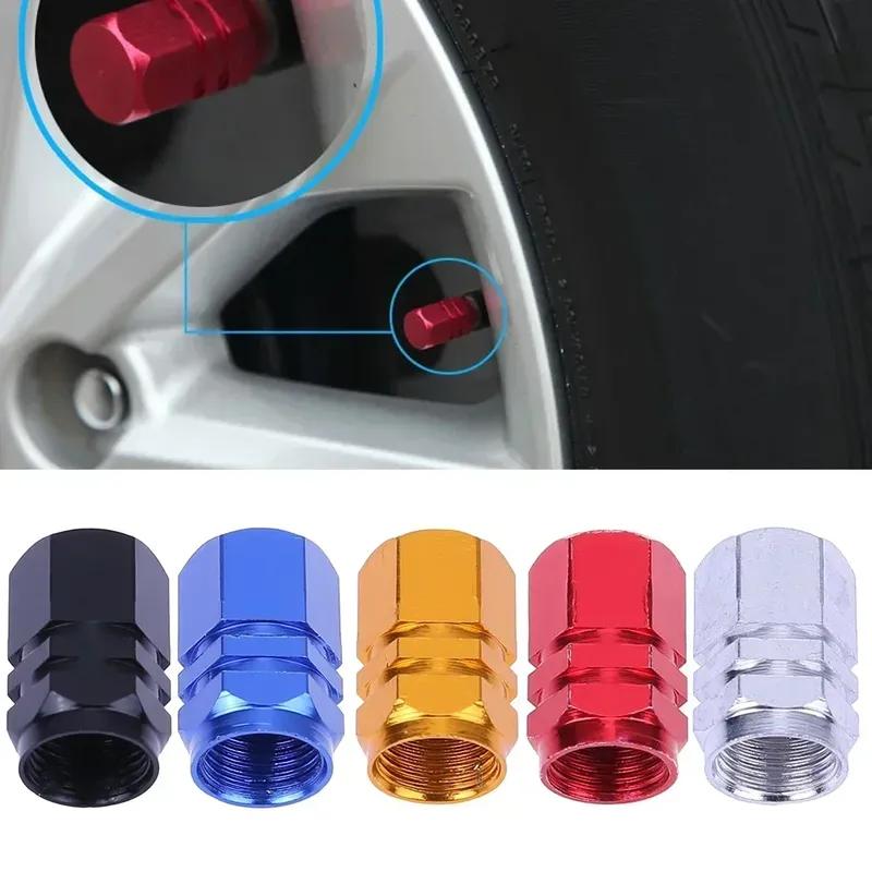 4PCS Car Tire Stem Valve Caps Aluminum Alloy Car Wheel Tire Valve Rim Stem Covers Airdust Waterproof For Automobiles Motorcycle