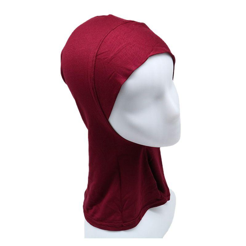 Women's Black Hijab Scarf Muslim Islamic Modal Solid Color Neck Head Under Scarf Cap