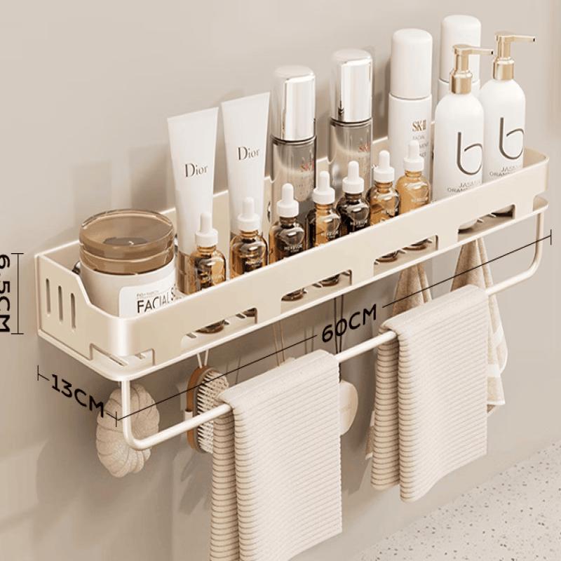 Cream Style Double Layer Suction Cup Kitchen Shelf