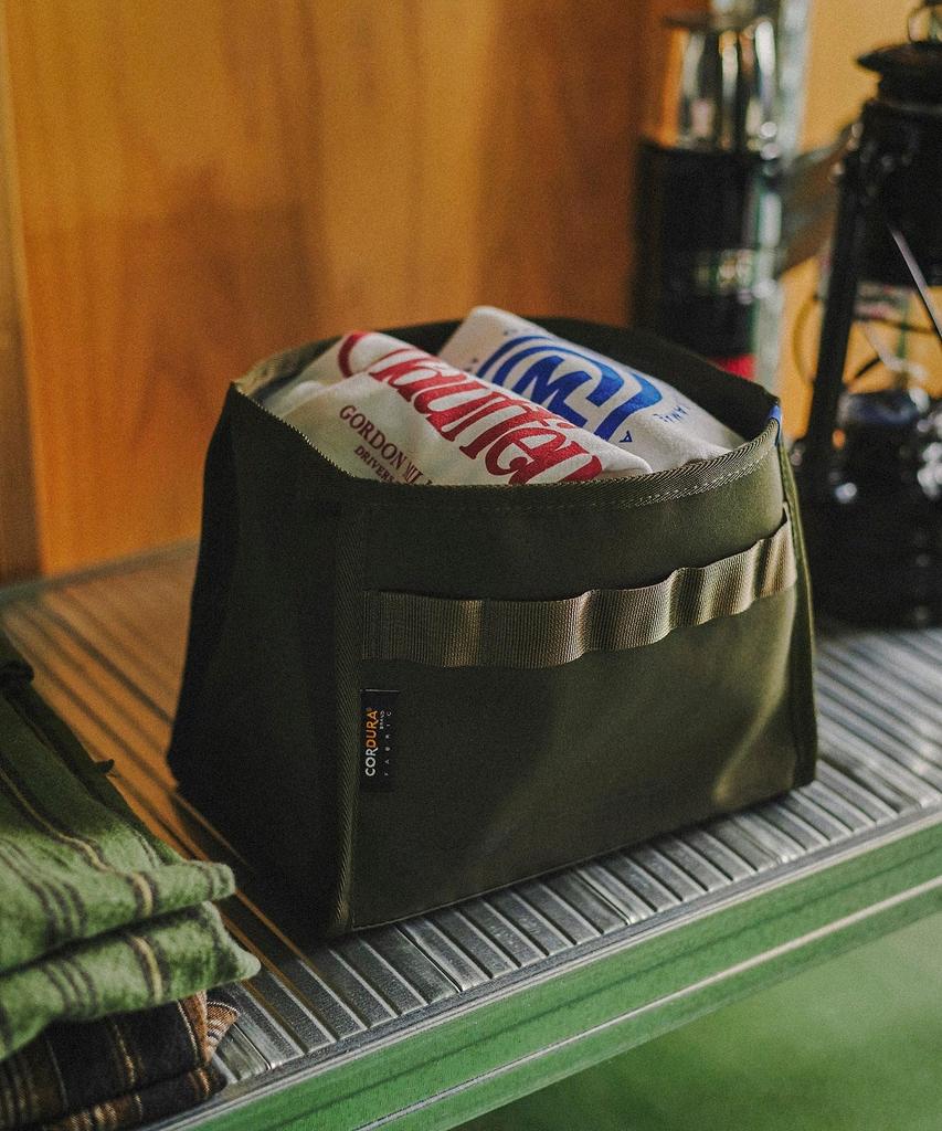 GORDON MILLER Car Cordura Dustbin, Olive Drab, 1646562