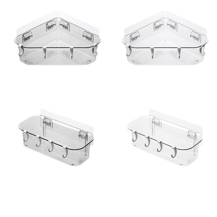 Plastic Non-perforated Triangular Storage Basket Kitchen Storage Rack Wall-mounted Square Storage Rack