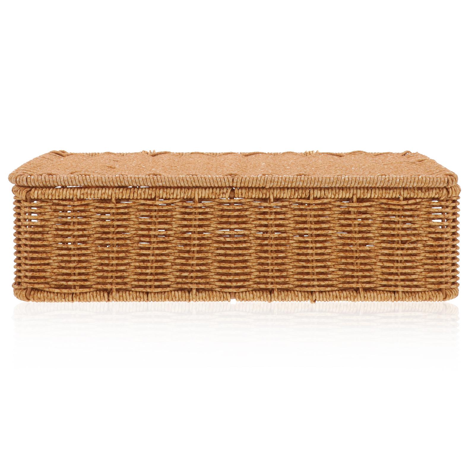 Rustic Woven Storage Box Deep Coffee Color Imitation Rattan Basket H made Premium Gift Container Desktop ganizer Keeps Space светло-коричневого 6100₽