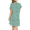 Women's Fashion Casual Round Neck Short Sleeve Ruffled Vintage Printed Dresses