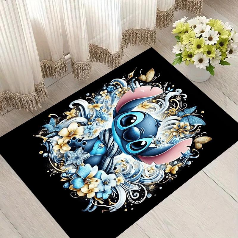 

1pc Cute Stitch Pattern Area Rug Soft Flannel Floor Mat for Living Room,Office,Bedroom and Carpet,Sofa Coffee Table Floor Mat 60cm by 90cm