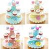 3-Layer Disposable Round Birthday Cupcake Dessert DIY Paper Craft Stand Dessert Display Rack Wedding Party Supplies Cake Tools