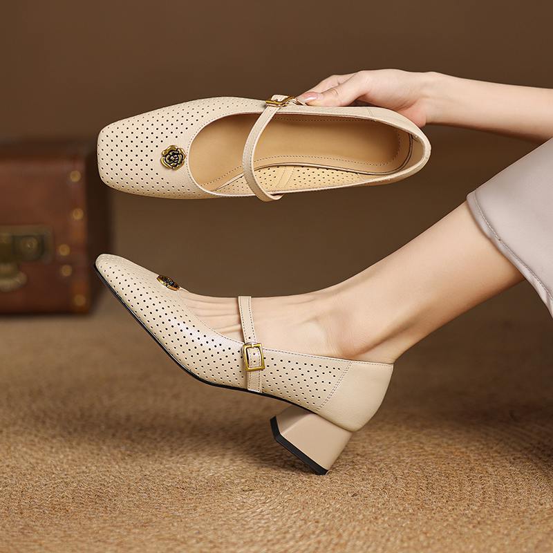 

Krazing Pot Sheepskin Spring Summer Size 41 Med Heels Beauty Lady Women Shoes Square Toe Hollow Decorations Shallow Pumps 41 абрикосовый