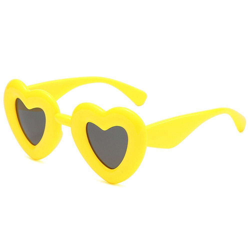 1pc Oversized Cute Heart-Shaped Inflated Sunglasses for Women Trendy Chunky Sun Glasses Retro Thick Frame Funny Shades