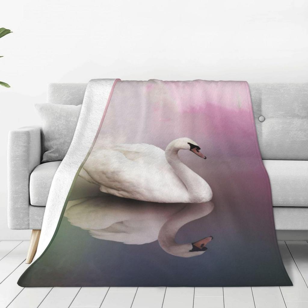 Love the Swan Princess Printed Blanket for Sofa Bed Travel Camping Living Room Office Conditioning Blanket for All Seasons Gifts