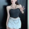 Summer Women's Camisole Slim Sexy Solid Colour Padded Summer Cowboy Tank Top