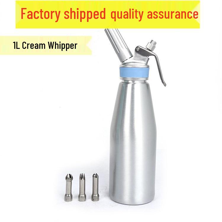 Aluminiowy pistolet do bitej śmietany i spieniacz do kawy i dekoracji ciast