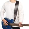 Kikutani KSTR-5002 Leather Strap for Guitar and Bass, 75mm Wide, 1,210-1,420mm