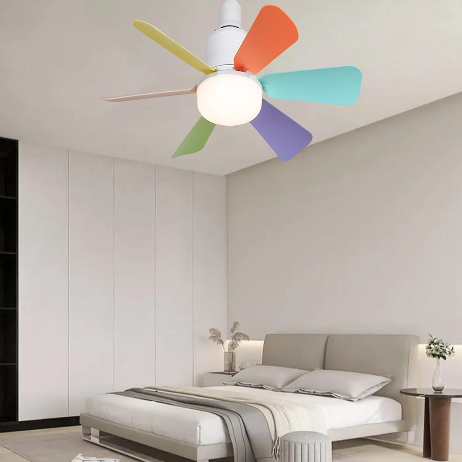 1pc Socket Fan Light, Screw Ceiling Fans With Lights And Remote, E26/E27 Easy Install Ceiling Fan, Base Small Ceiling Fan Replac