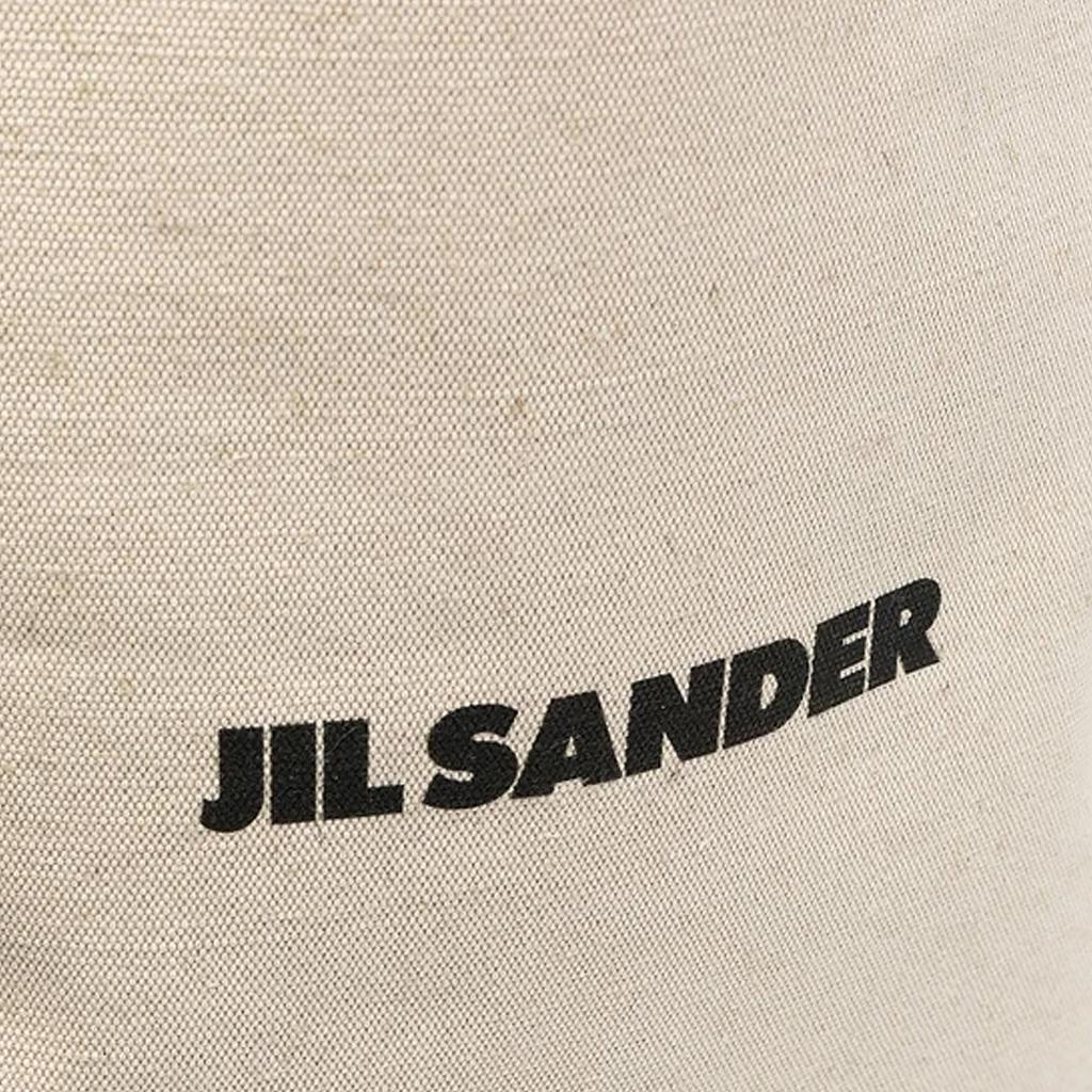 Jil Sander Classic Printed Logo Large Capacity Canvas And Leather Tote Shoulder Bag Unisex tote bags White JSMS852457MSB73019102