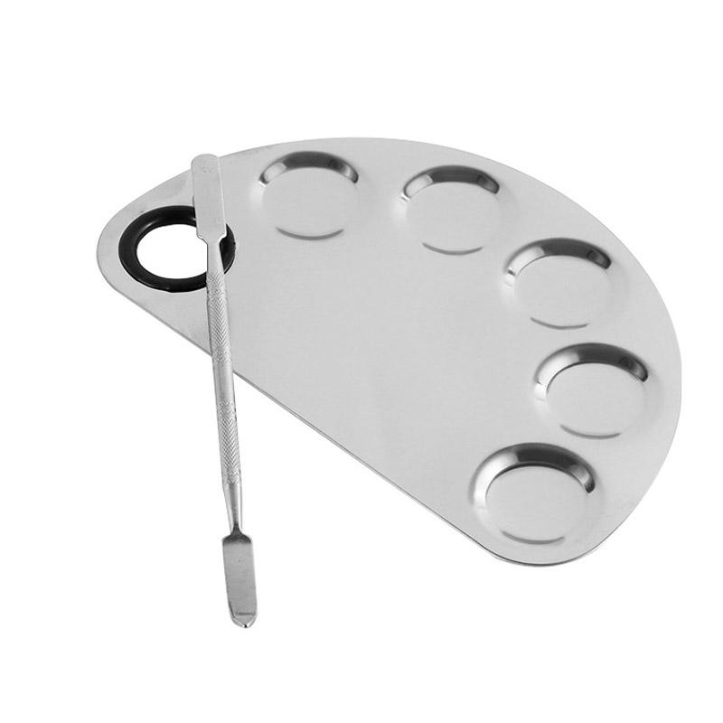 Mixer de machiaj din oțel inoxidabil Paleta de mixer pentru fard de pleoape pentru oje pentru arta unghiilor.