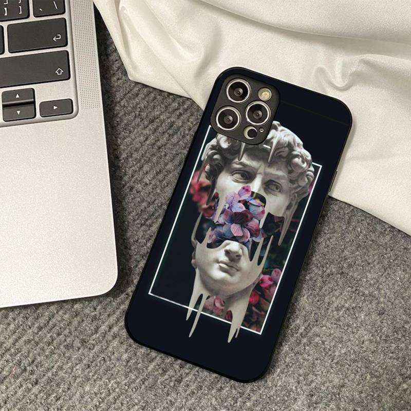 Mona Lisa David Statue Abstract Art Phone Case for iPhone 11 12 13 mini pro XS MAX 8 7 6 6S Plus X 5S SE 2020 XR cover