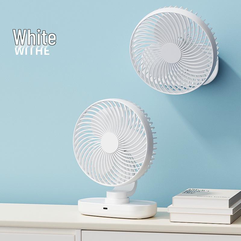 USB Rechargeable Desktop Fan - Silent, Dual-Use with Brushless Motor