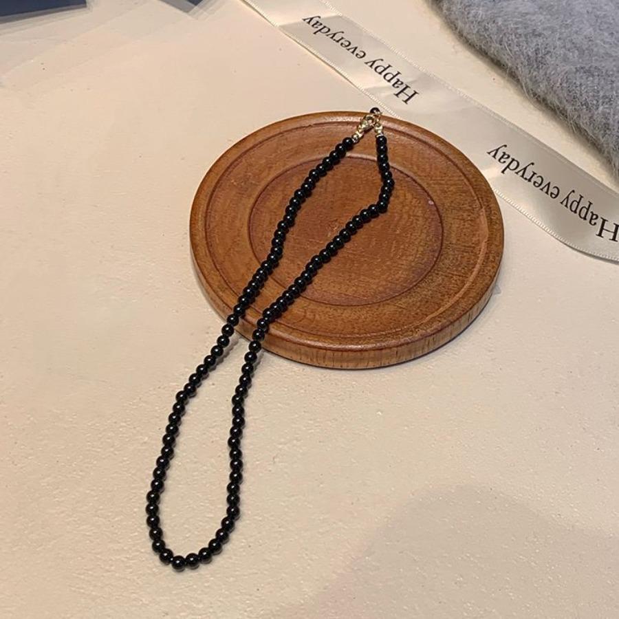 

Тренд Елегантні Ювелірні Вироби Весільне Велике Перлове Намисто Для Жінок Мода Чорне Імітація Перлів Чокер Намисто N0455 4MM чорний