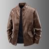 Spring and autumn new men's leather jacket stand-up collar jackets teen trendy men's decorative casual trendy leather jacket