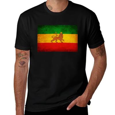 Vintage Lion of Judah Flag T-Shirt T Shirt Personalised T Shirt Man Casual Man T Shirt Cotton High Quality T-Shirt