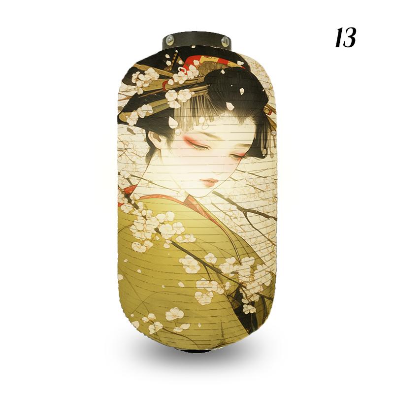 Traditional Style Cloth Lantern Japan Ukiyo-e Geisha Painting Lanterns Izakaya Sushi Shop Restaurant Party New Year Decoration