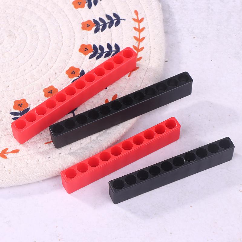4Pcs 10/12 Holes Screwdriver Bit Holder Soft Rubber Organizer 1/4 Inch Hex Screwdriver Head Drill Bit Stand Case Power Tool