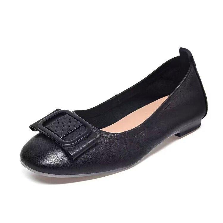 Soft-soled Doudou shoes shallow single shoes autumn flat-soled lazy shoes soft leather
