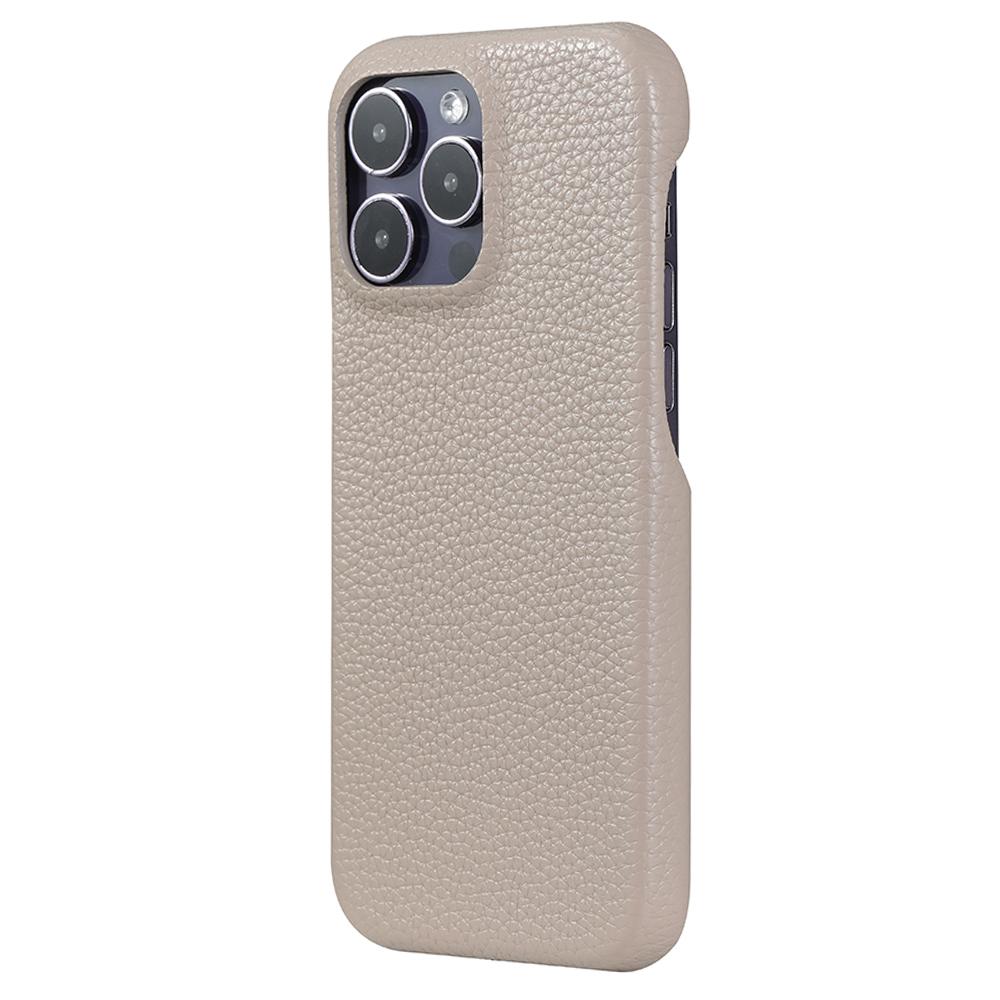 

For iPhone 14 Pro Case Litchi Texture PU Leather PET Phone Back Cover Grey