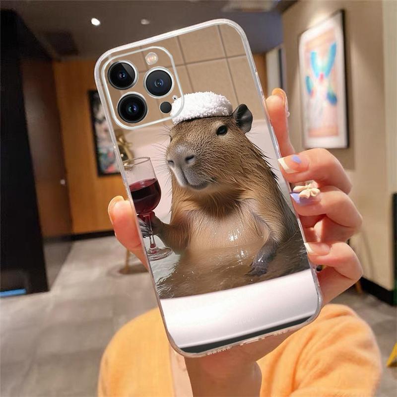 

Animal Capybara Phone Case Carcasa Funda For iPhone 17 Pro Max Air 16 15 14 13 Pro Max 15 16 Pro 15Plus Case iPhone 17