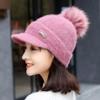 Πλεκτό καπέλο Winter Plus Βελούδινο Γυναικείο καπέλο από γούνα κορεατικής μόδας Ζεστό καπέλο χοντρό καπέλο από γούνα κουνελιού για γυναίκες