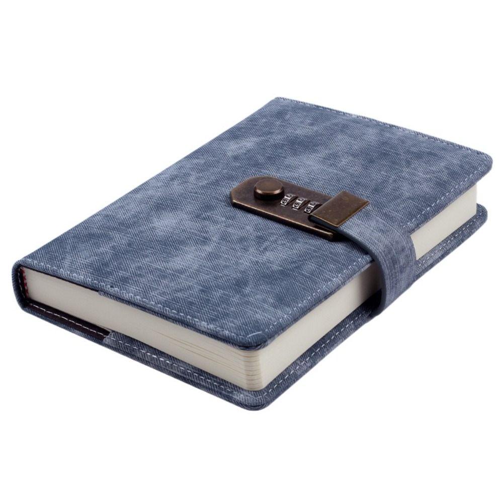 

Блокнот с кодовым замком в китайском стиле, обложка из ПУ кожи, формат А5, дневник с замком, для студентов синий