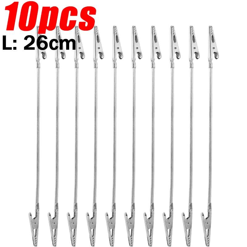 1/20pcs Flexible Metal Long Hose Pins for DIY Card Photo Double Ends Alligator Clamps Clip Home Alloy Memo Picture Holder Racks