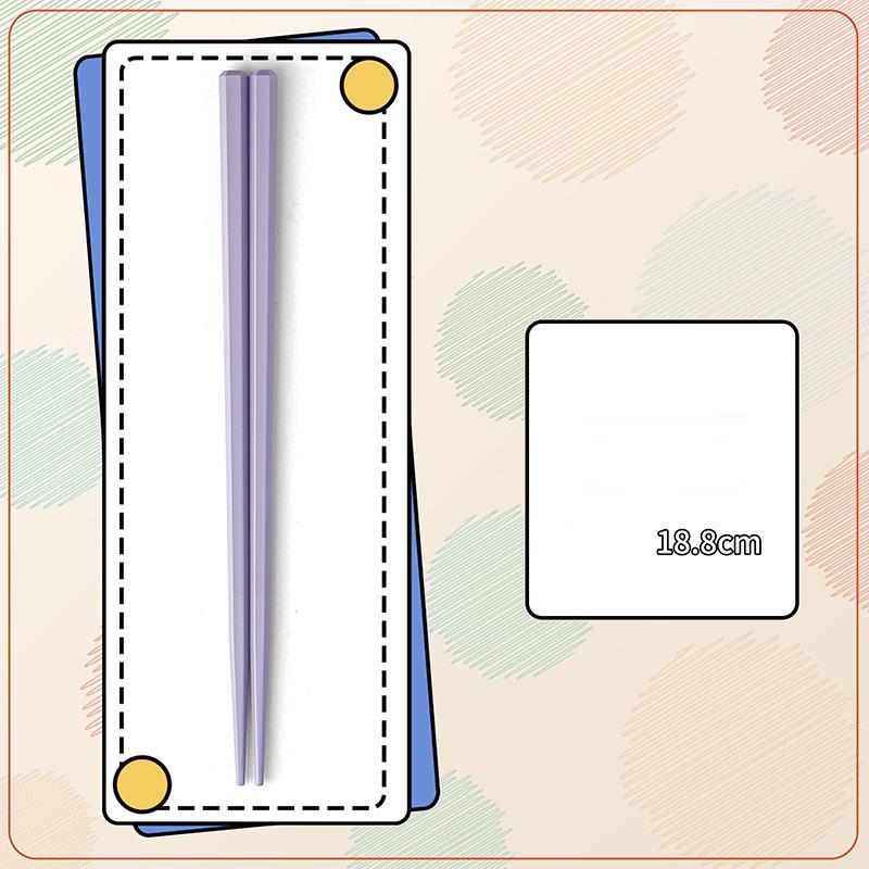 18.8cm Short Chopsticks 5 Pairs Heat-resistant Portable Chopsticks Multi Colored Hexagonal Alloy Chopsticks Kitchen Tableware