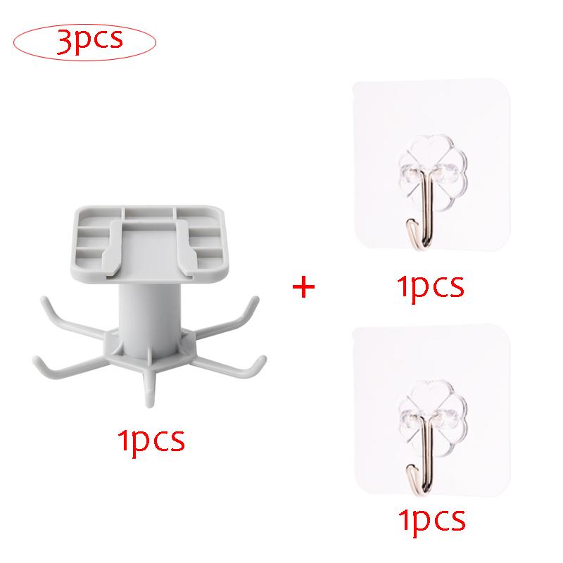 Für Küchenorganisator und Aufbewahrung, Küchenzubehör-Organizer, drehbares Regal, Zubehör, Schrank-Organizer, Haken-Aufbewahrungsregal