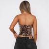 Leopard Print Sequin Crop Top For Summer Streetwear With Stretch Fit For Adults