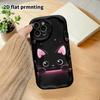Phone Case: 2D Flat Design Suitable for iPhone 18 17 16 15 14 13 Pro Film Protective Case, Couple Style, Little Black Cat Peeking, Christmas and Hallo