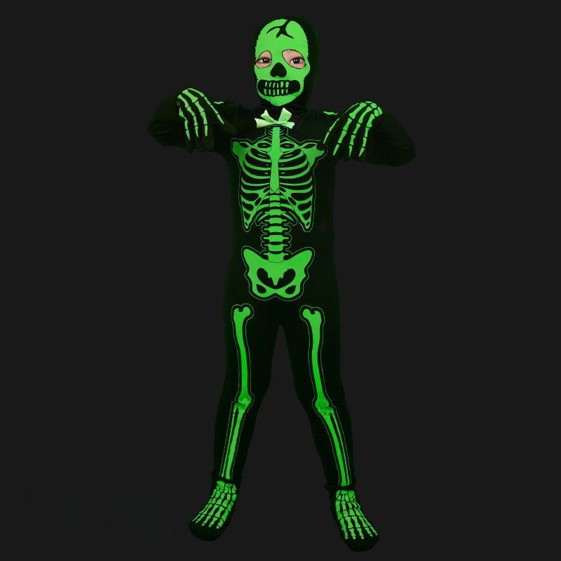 Halloween Skeleton Monster Cosplay Costume Skeleton Night Light Jumpsuit Carnival Horror Party Costume