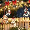 Wood Hanging Crafts for Christmas 12/24Pcs 2D Wooden Ornaments, Woodland Animal Decorations, Forest Durable Holiday Ornaments Creature Ornament Tree,