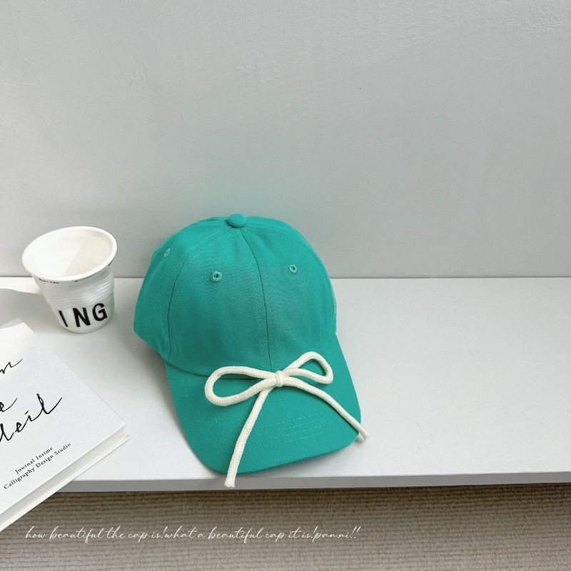 

Candy Color ~ Spring and Summer Fashion Children s Bow Boys and Girls Baseball Cap Sun-Poof Peaked Cap K-style Sun Protection Hat Grass Green 52-54cm