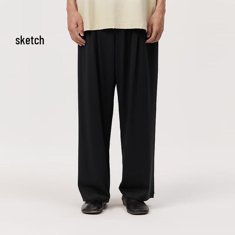 

Men s Drawstring Knit Straight-Leg Casual Trousers M