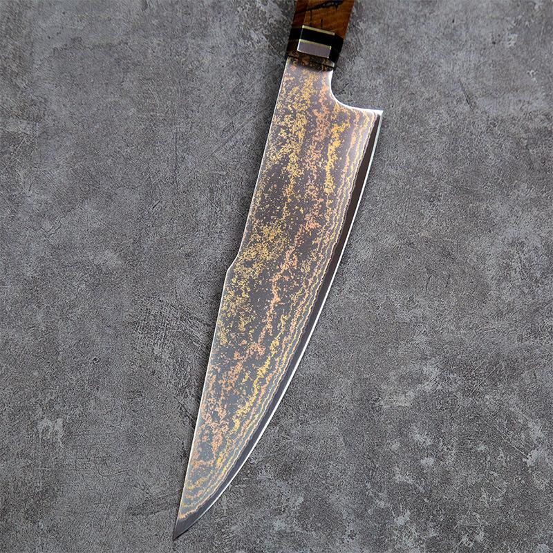 8 Inch Chef Knife 73-layers Tricolour Copper Damasus Steel Slicing Vegetables Cleaver Meat Japanese Kitchen Knives Wood Handle