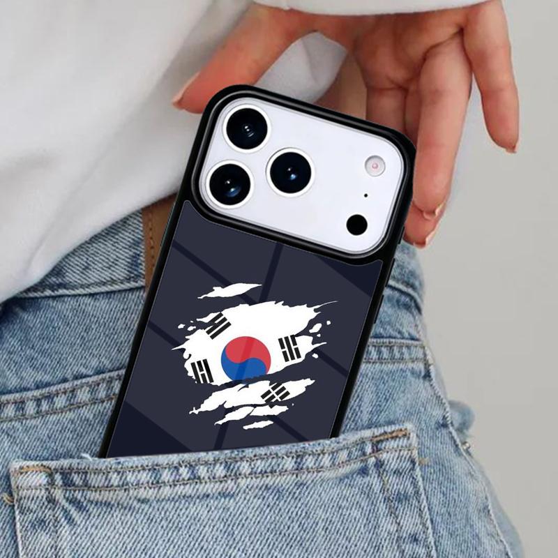 Funda de Teléfono Suave con Bandera de Corea del Sur para iPhone 17ProMax 12 13 14 15 16e 17 Pro Max Plus Cubierta de Aire